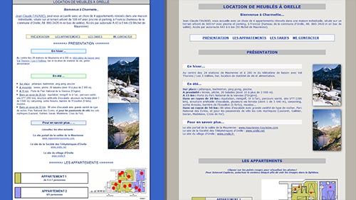 vignette de relooking avec comparatif de 2 sites