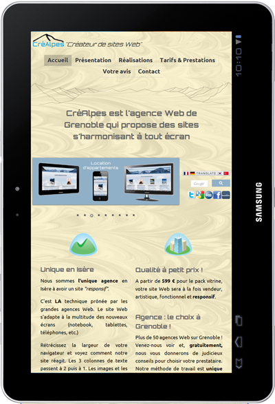 Site Web sur iPad